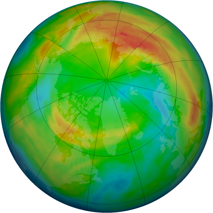 Arctic ozone map for 24 February 1993